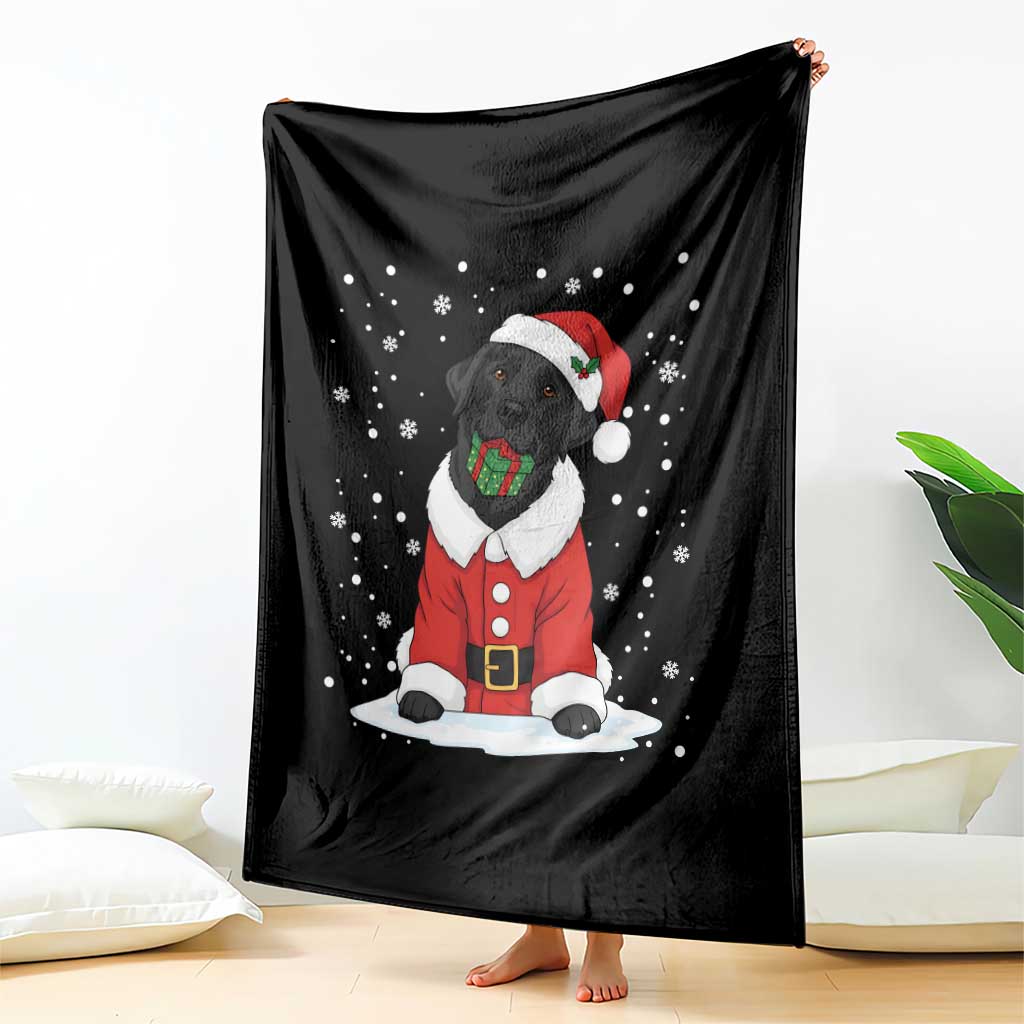Black Labrador Santa Throw Blanket Funny Christmas Dog Lover Gift - Wonder Print Shop