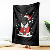 Black Labrador Santa Throw Blanket Funny Christmas Dog Lover Gift - Wonder Print Shop