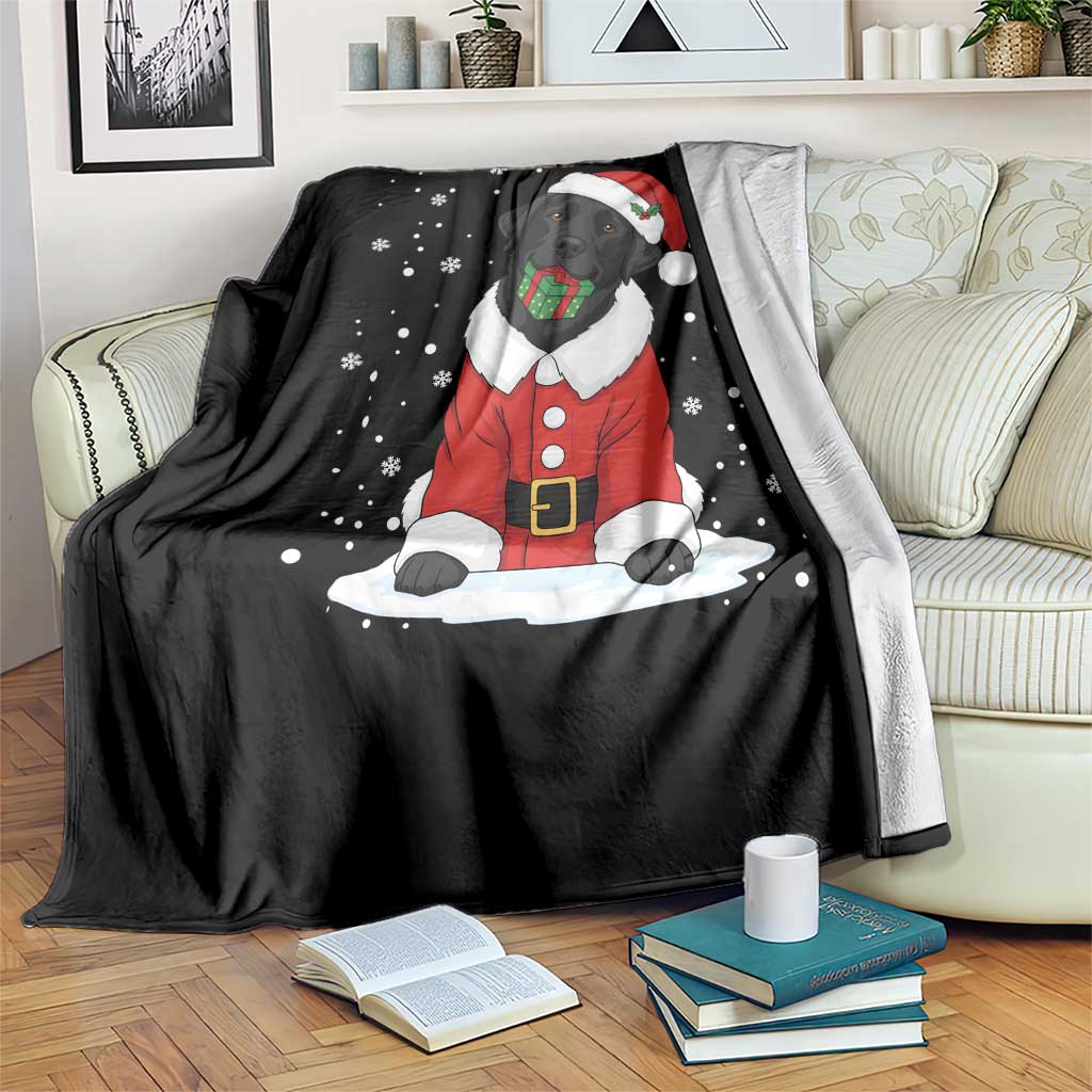 Black Labrador Santa Throw Blanket Funny Christmas Dog Lover Gift - Wonder Print Shop