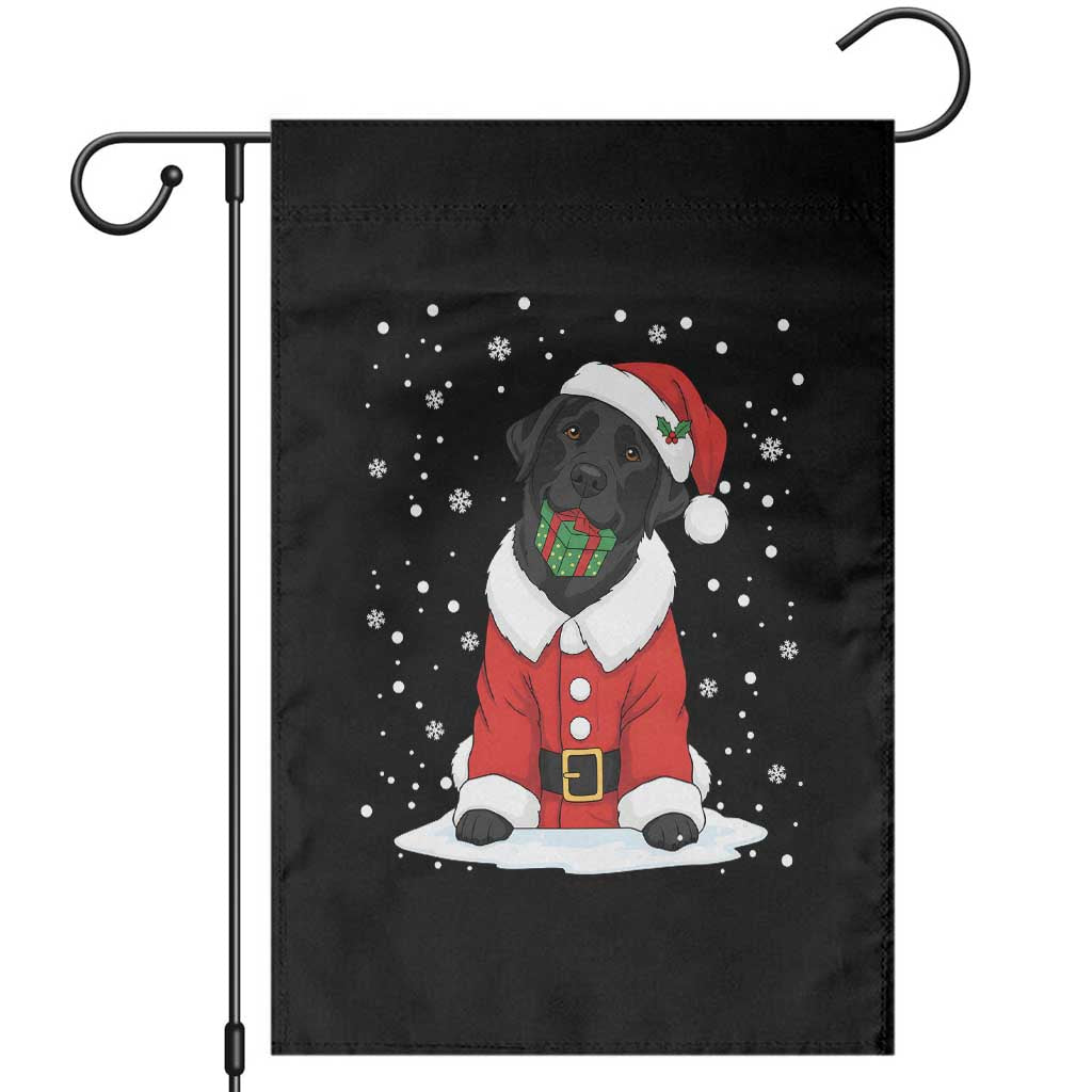 Black Labrador Santa Garden Flag Funny Christmas Dog Lover Gift - Wonder Print Shop