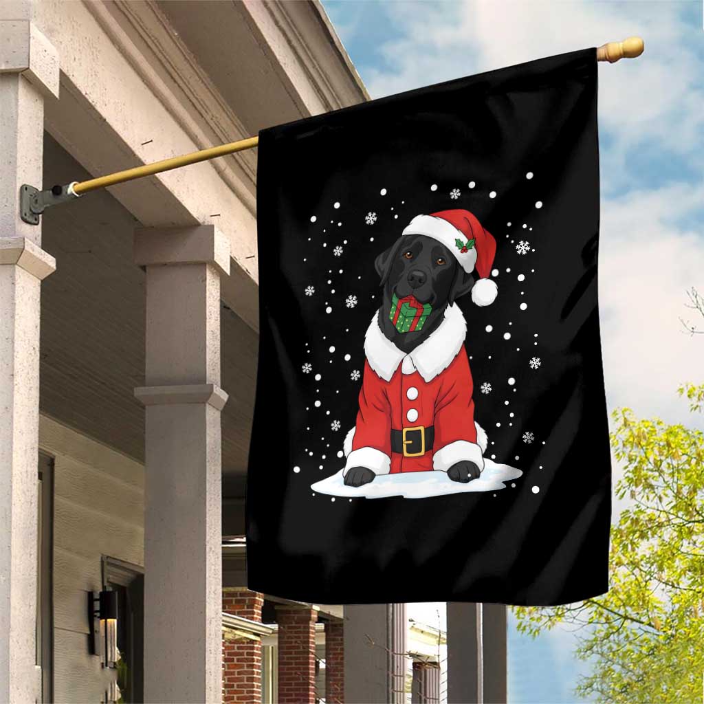 Black Labrador Santa Garden Flag Funny Christmas Dog Lover Gift - Wonder Print Shop