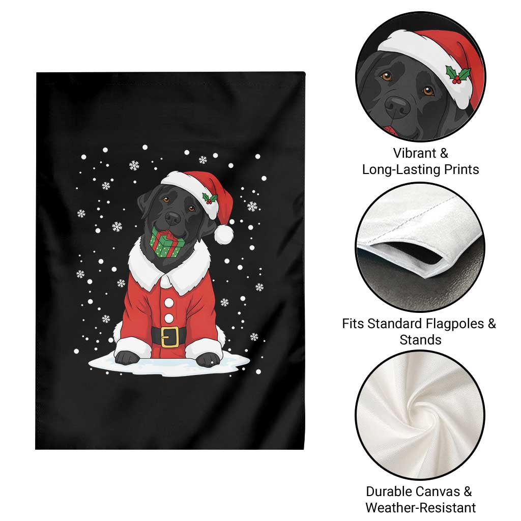 Black Labrador Santa Garden Flag Funny Christmas Dog Lover Gift - Wonder Print Shop