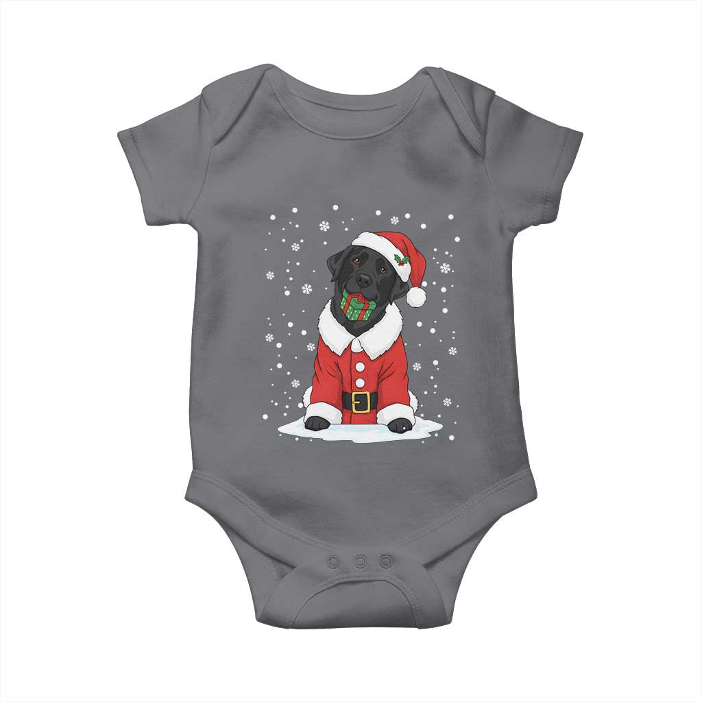 Black Labrador Santa Baby Onesie Funny Christmas Dog Lover Gift - Wonder Print Shop