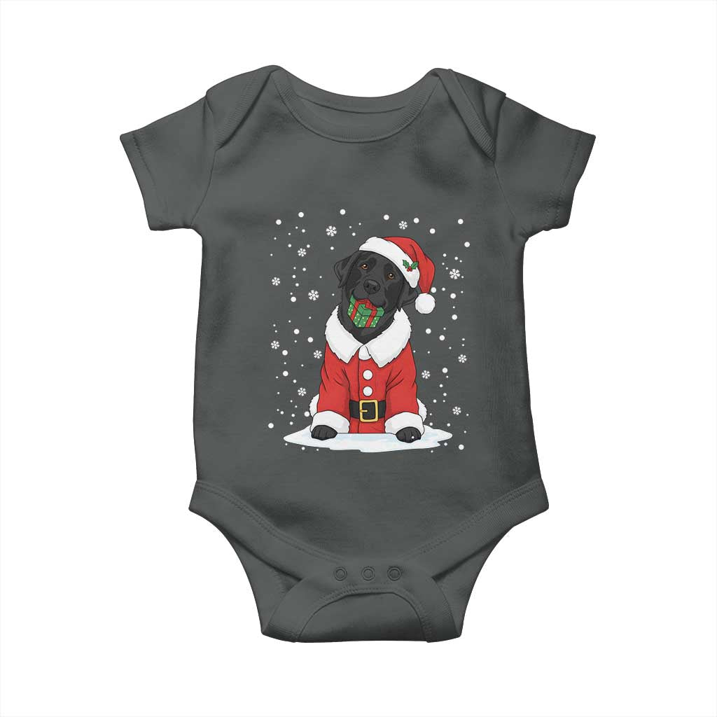 Black Labrador Santa Baby Onesie Funny Christmas Dog Lover Gift - Wonder Print Shop