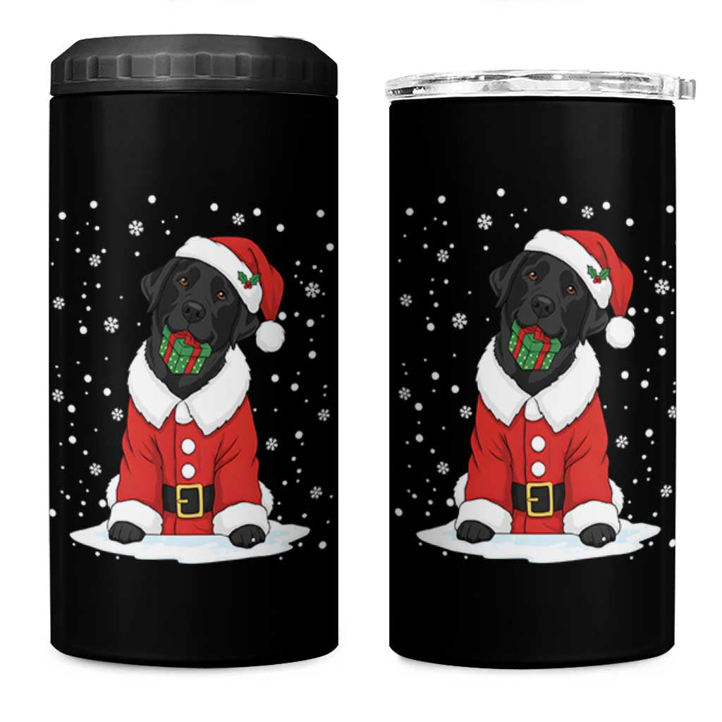 Black Labrador Santa 4 in 1 Can Cooler Tumbler Funny Christmas Dog Lover Gift - Wonder Print Shop