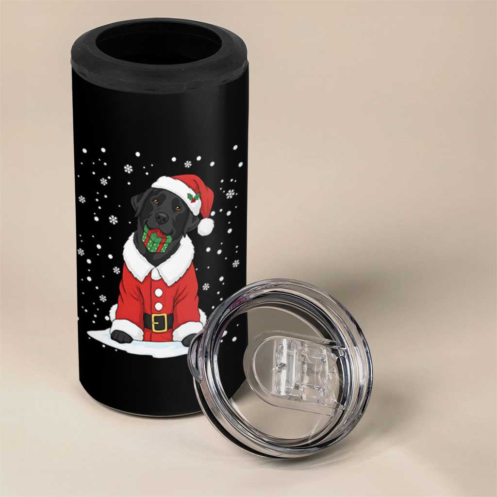 Black Labrador Santa 4 in 1 Can Cooler Tumbler Funny Christmas Dog Lover Gift - Wonder Print Shop