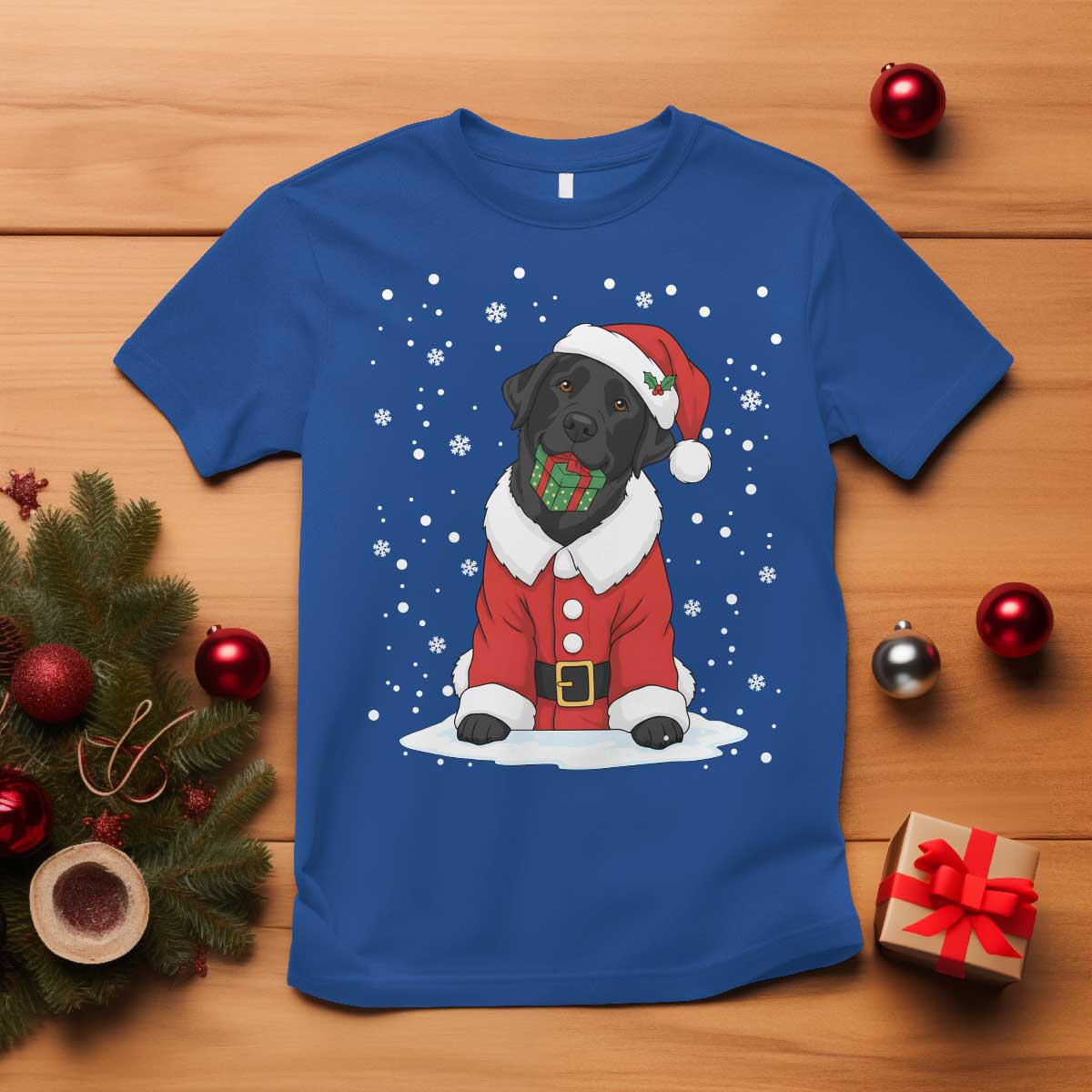 Black Labrador Santa T Shirt Funny Christmas Dog Lover Gift - Wonder Print Shop