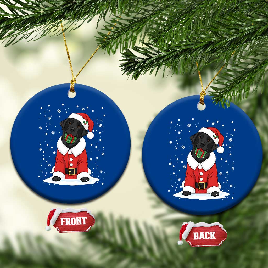 Black Labrador Santa Ceramic Ornament Funny Xmas Dog Lover Gift - Wonder Print Shop