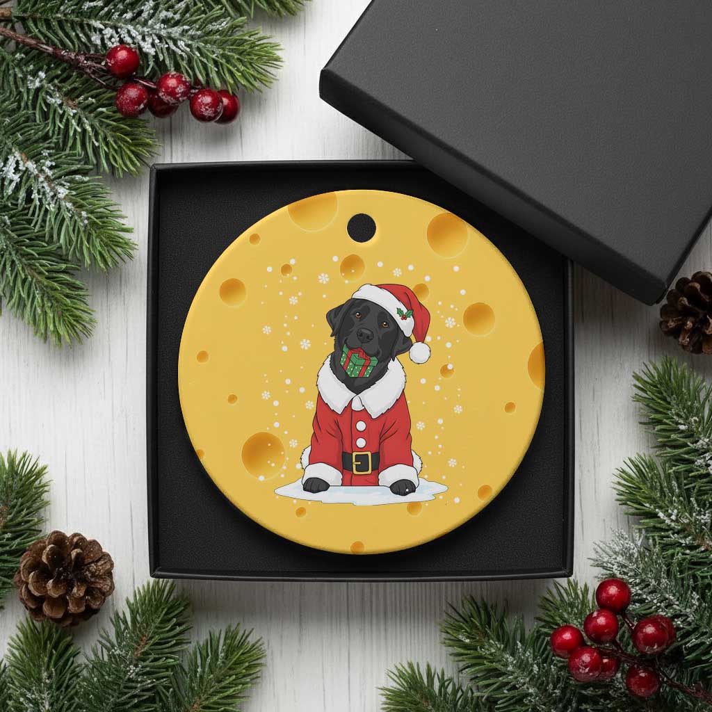 Black Labrador Santa Ceramic Ornament Funny Xmas Dog Lover Gift - Wonder Print Shop