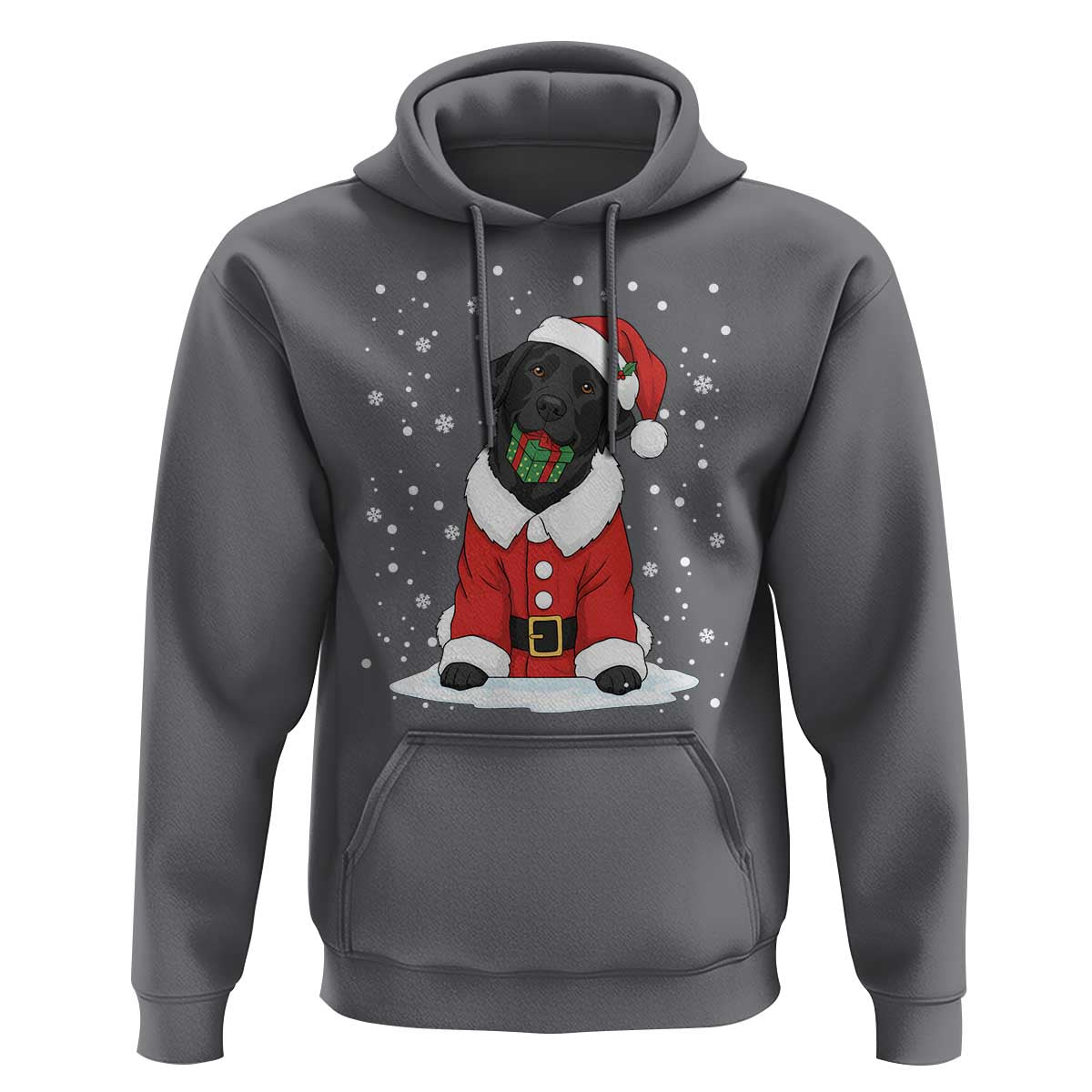 Black Labrador Santa Hoodie Funny Christmas Dog Lover Gift - Wonder Print Shop