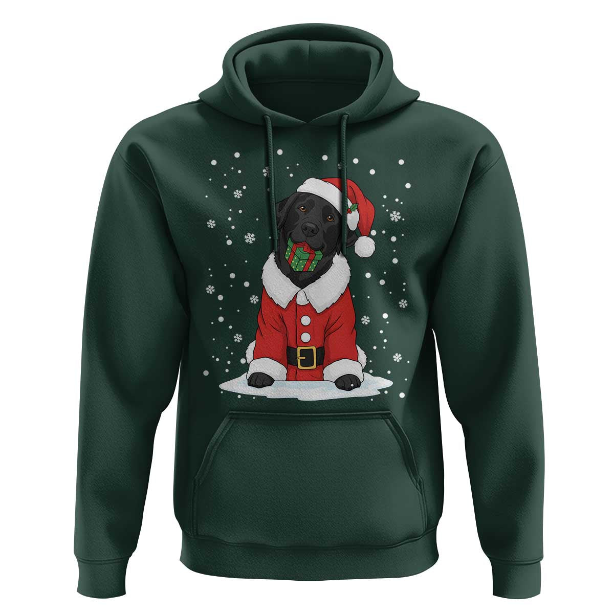 Black Labrador Santa Hoodie Funny Christmas Dog Lover Gift - Wonder Print Shop