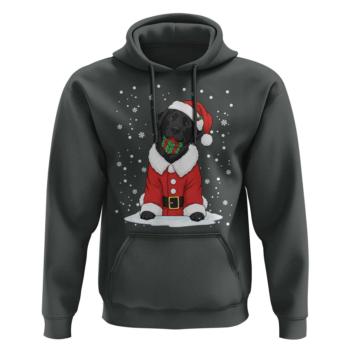 Black Labrador Santa Hoodie Funny Christmas Dog Lover Gift - Wonder Print Shop
