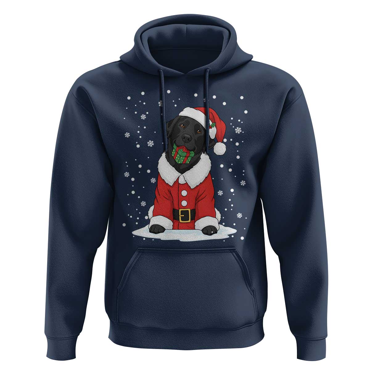 Black Labrador Santa Hoodie Funny Christmas Dog Lover Gift - Wonder Print Shop