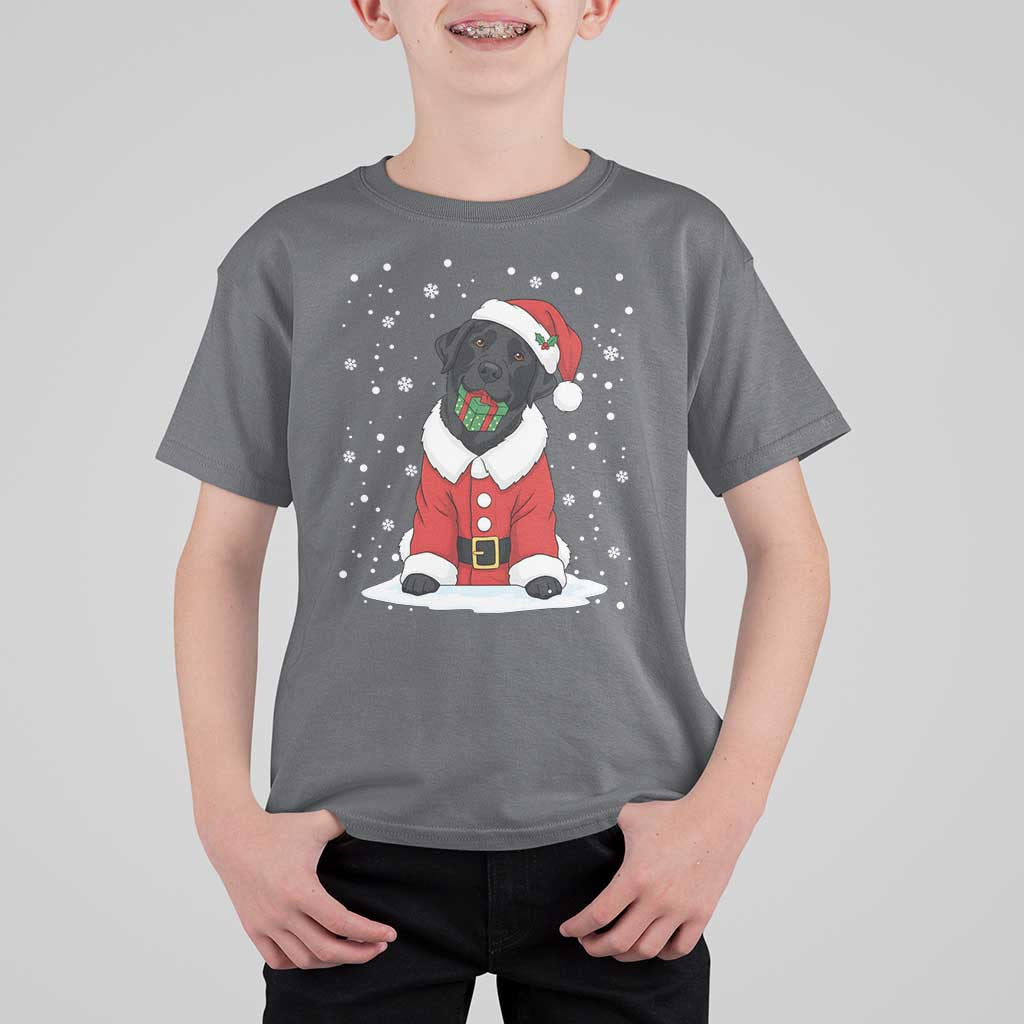 Black Labrador Santa T Shirt For Kid Funny Christmas Dog Lover Gift - Wonder Print Shop