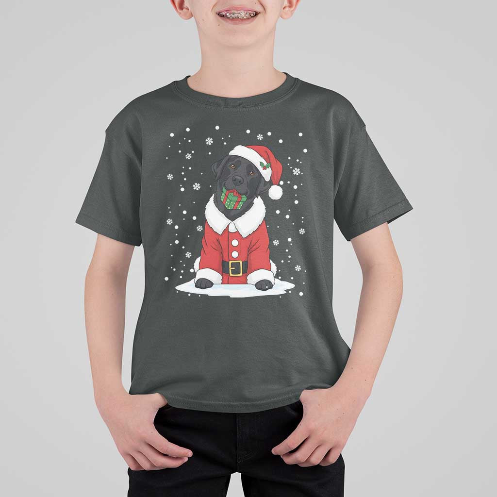 Black Labrador Santa T Shirt For Kid Funny Christmas Dog Lover Gift - Wonder Print Shop