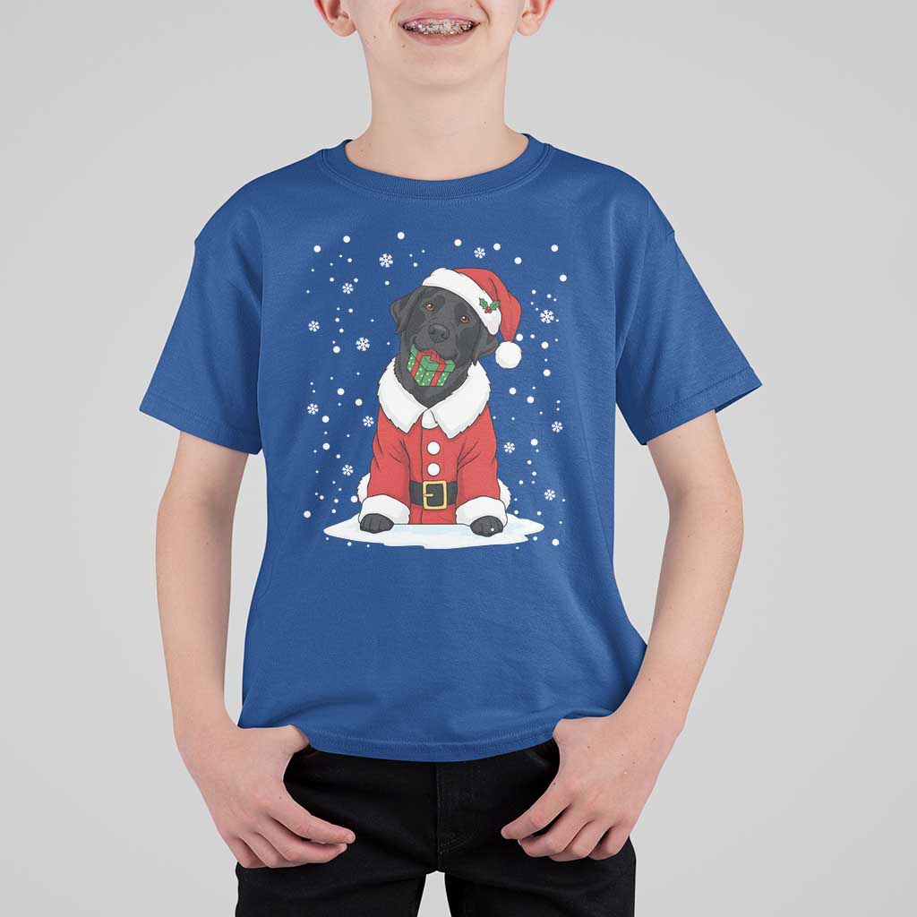 Black Labrador Santa T Shirt For Kid Funny Christmas Dog Lover Gift - Wonder Print Shop