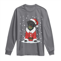 Black Labrador Santa Long Sleeve Shirt Funny Christmas Dog Lover Gift - Wonder Print Shop
