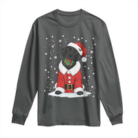 Black Labrador Santa Long Sleeve Shirt Funny Christmas Dog Lover Gift - Wonder Print Shop