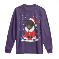 Black Labrador Santa Long Sleeve Shirt Funny Christmas Dog Lover Gift - Wonder Print Shop