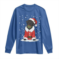 Black Labrador Santa Long Sleeve Shirt Funny Christmas Dog Lover Gift - Wonder Print Shop