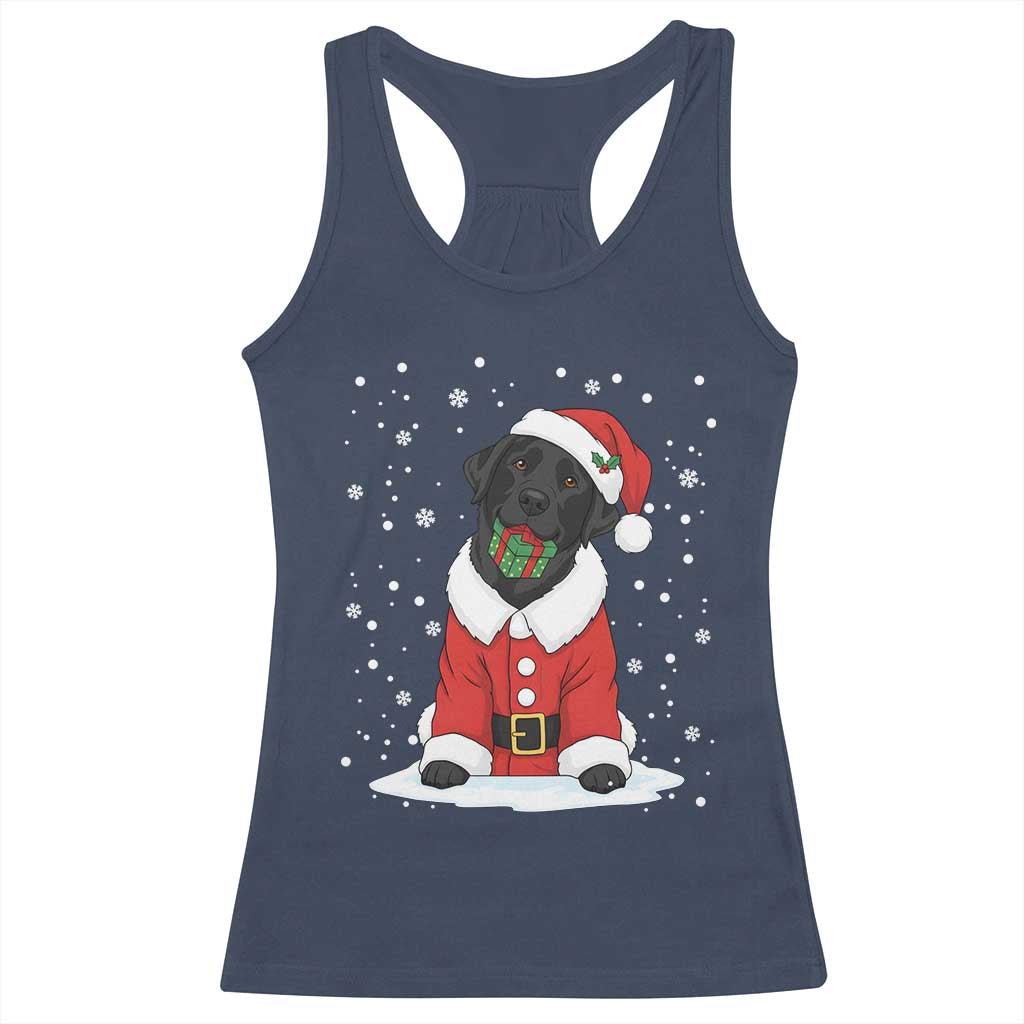 Black Labrador Santa Racerback Tank Top Funny Christmas Dog Lover Gift - Wonder Print Shop