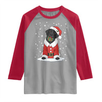 Black Labrador Santa Raglan Shirt Funny Christmas Dog Lover Gift - Wonder Print Shop