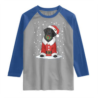 Black Labrador Santa Raglan Shirt Funny Christmas Dog Lover Gift - Wonder Print Shop