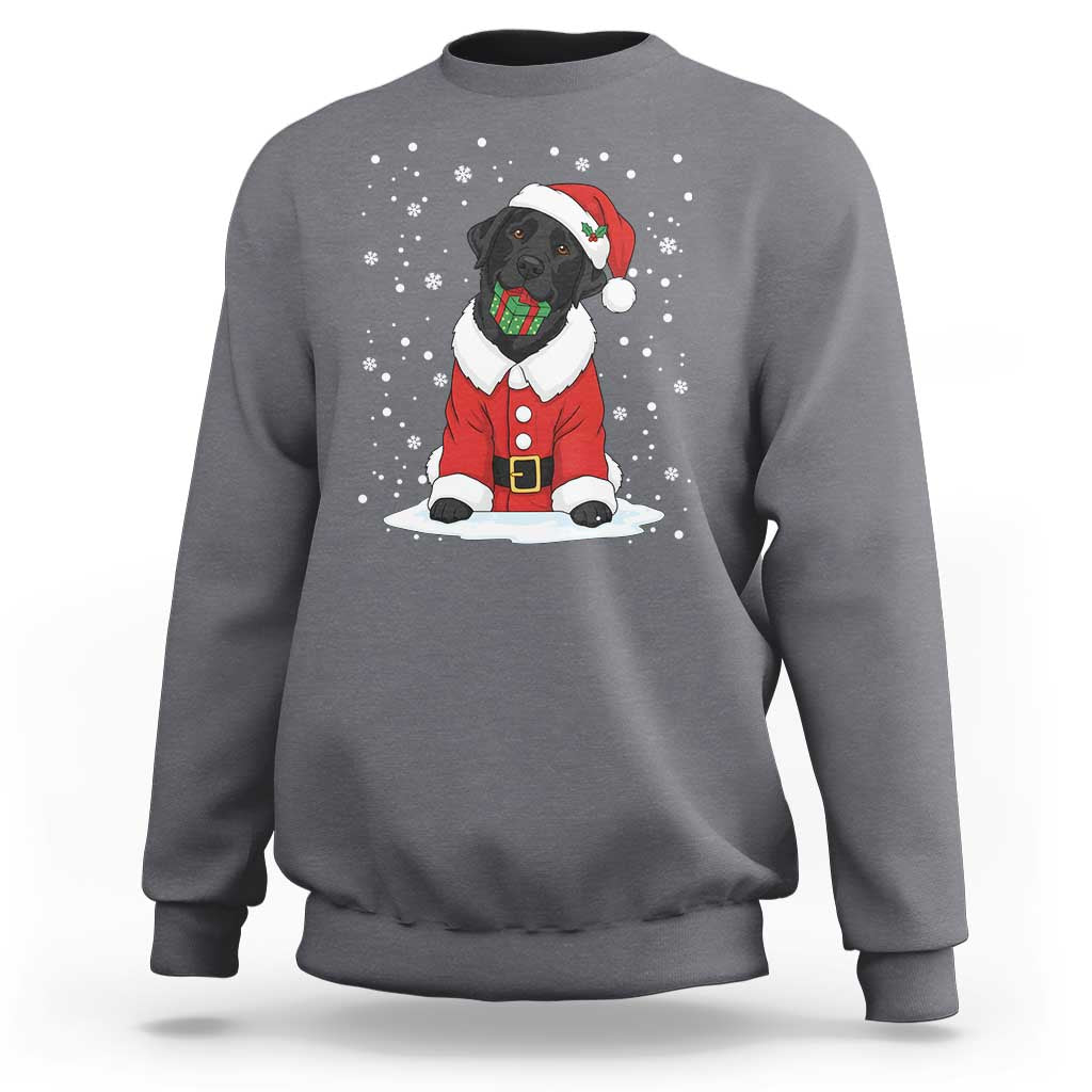 Black Labrador Santa Sweatshirt Funny Christmas Dog Lover Gift - Wonder Print Shop