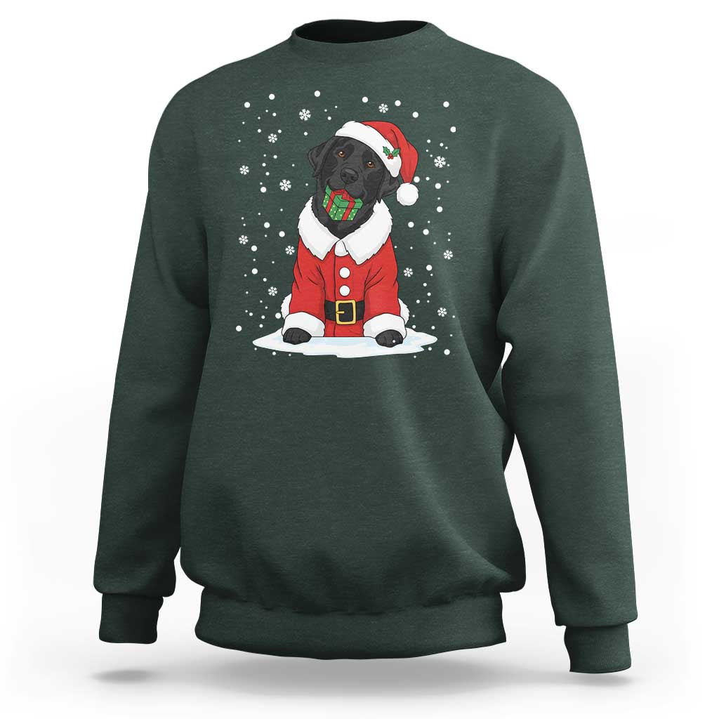 Black Labrador Santa Sweatshirt Funny Christmas Dog Lover Gift - Wonder Print Shop