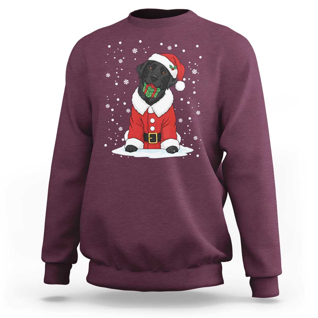 Black Labrador Santa Sweatshirt Funny Christmas Dog Lover Gift - Wonder Print Shop