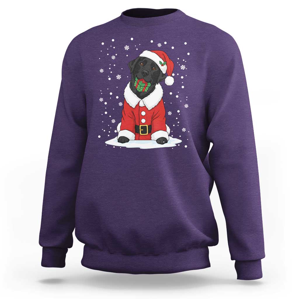 Black Labrador Santa Sweatshirt Funny Christmas Dog Lover Gift - Wonder Print Shop