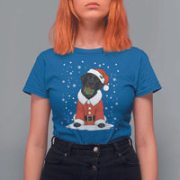 Black Labrador Santa T Shirt For Women Funny Christmas Dog Lover Gift - Wonder Print Shop