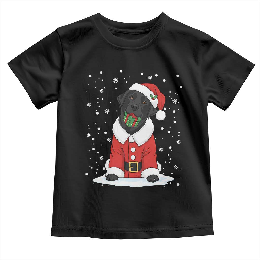 Black Labrador Santa Toddler T Shirt Funny Christmas Dog Lover Gift - Wonder Print Shop