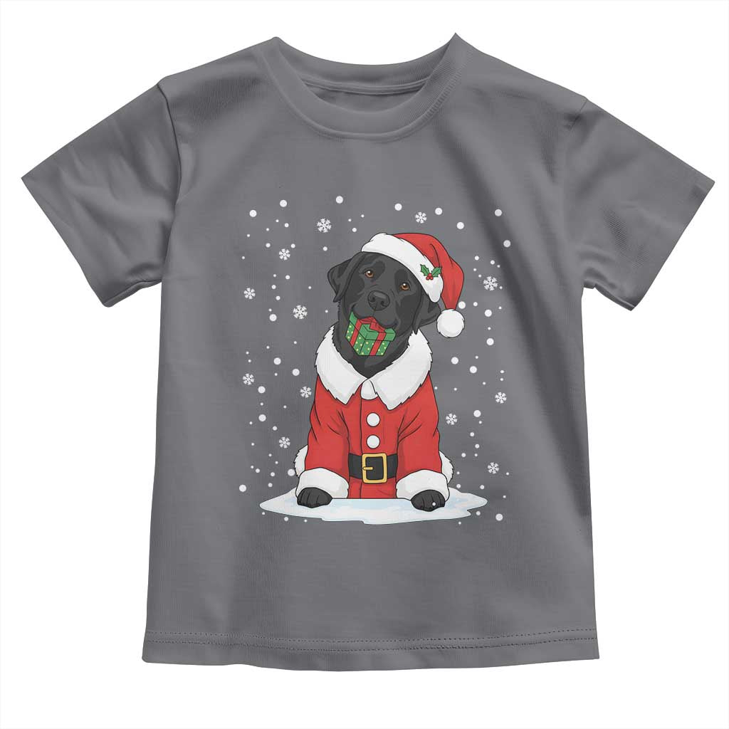Black Labrador Santa Toddler T Shirt Funny Christmas Dog Lover Gift - Wonder Print Shop
