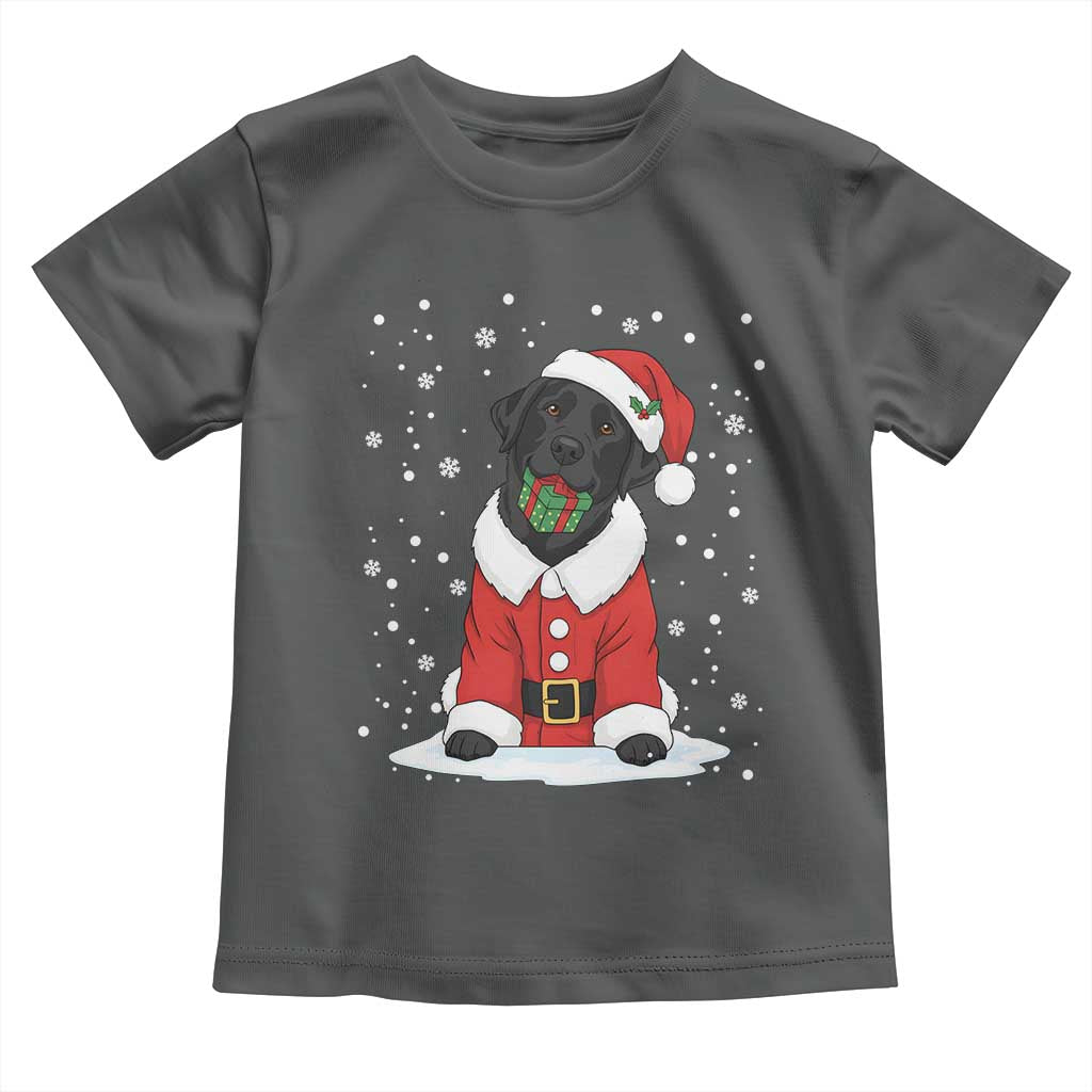 Black Labrador Santa Toddler T Shirt Funny Christmas Dog Lover Gift - Wonder Print Shop