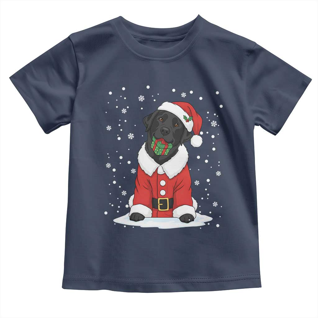 Black Labrador Santa Toddler T Shirt Funny Christmas Dog Lover Gift - Wonder Print Shop