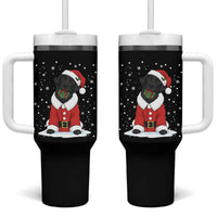 Black Labrador Santa Tumbler With Handle Funny Christmas Dog Lover Gift - Wonder Print Shop