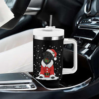 Black Labrador Santa Tumbler With Handle Funny Christmas Dog Lover Gift - Wonder Print Shop
