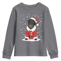 Black Labrador Santa Youth Sweatshirt Funny Christmas Dog Lover Gift - Wonder Print Shop