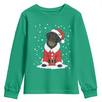Black Labrador Santa Youth Sweatshirt Funny Christmas Dog Lover Gift - Wonder Print Shop