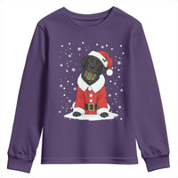 Black Labrador Santa Youth Sweatshirt Funny Christmas Dog Lover Gift - Wonder Print Shop