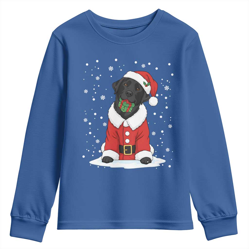 Black Labrador Santa Youth Sweatshirt Funny Christmas Dog Lover Gift - Wonder Print Shop