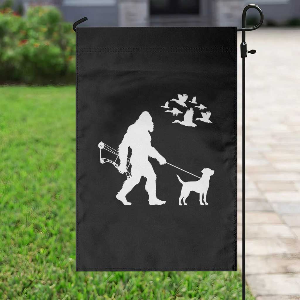 Funny Bow Hunter Garden Flag Bigfoot Walking Labrador Hunting Dog Gift - Wonder Print Shop