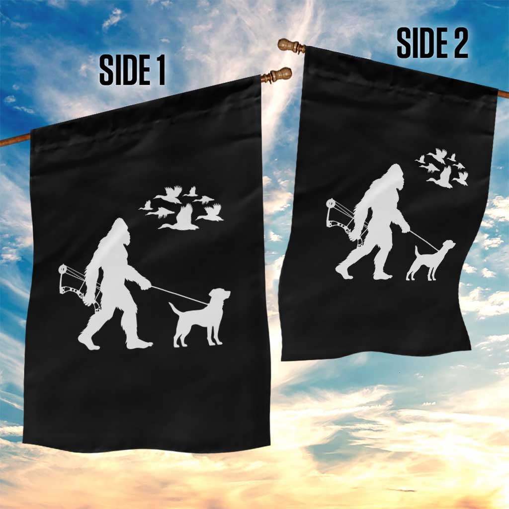 Funny Bow Hunter Garden Flag Bigfoot Walking Labrador Hunting Dog Gift - Wonder Print Shop