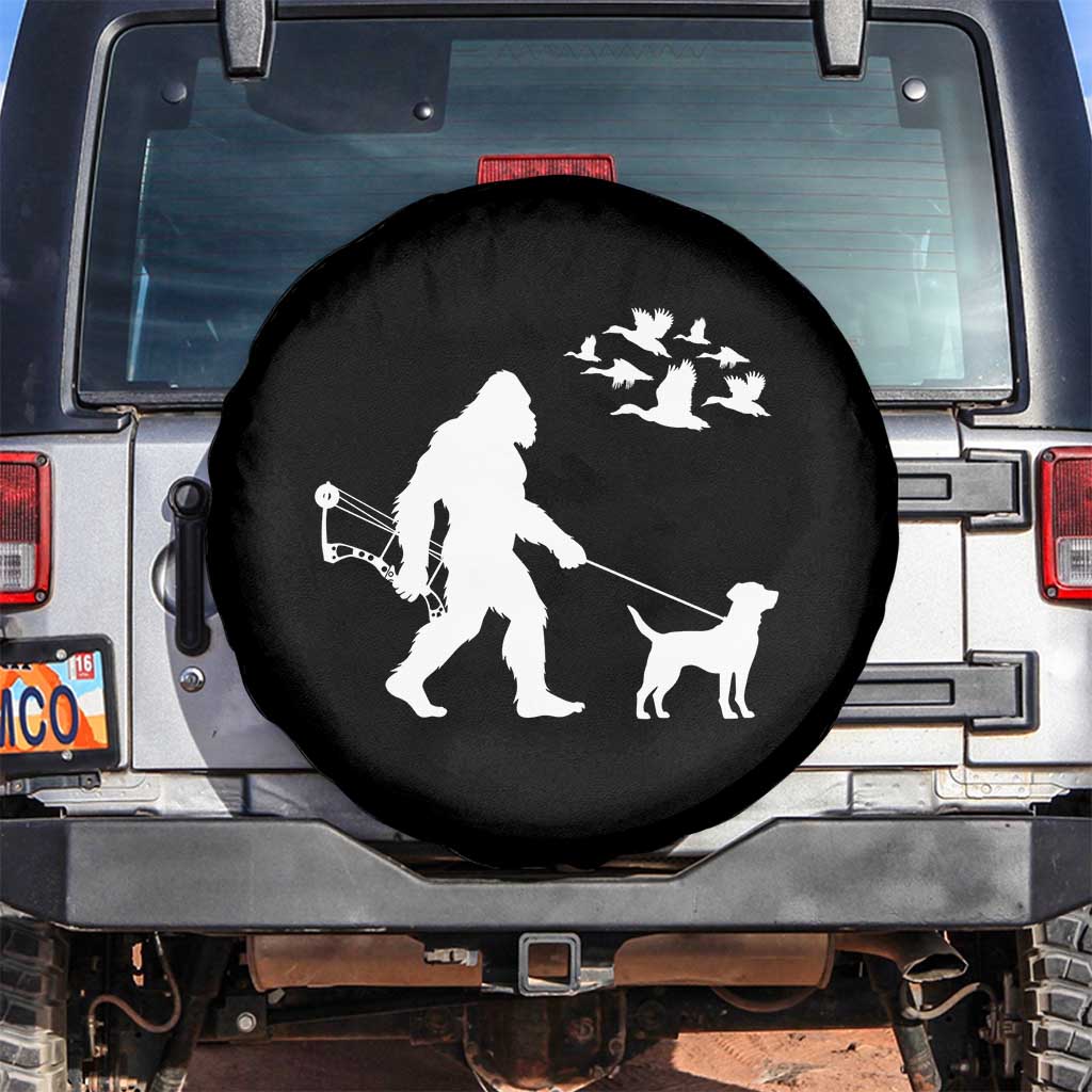 Funny Bow Hunter Spare Tire Cover Bigfoot Walking Labrador Hunting Dog Gift - Wonder Print Shop
