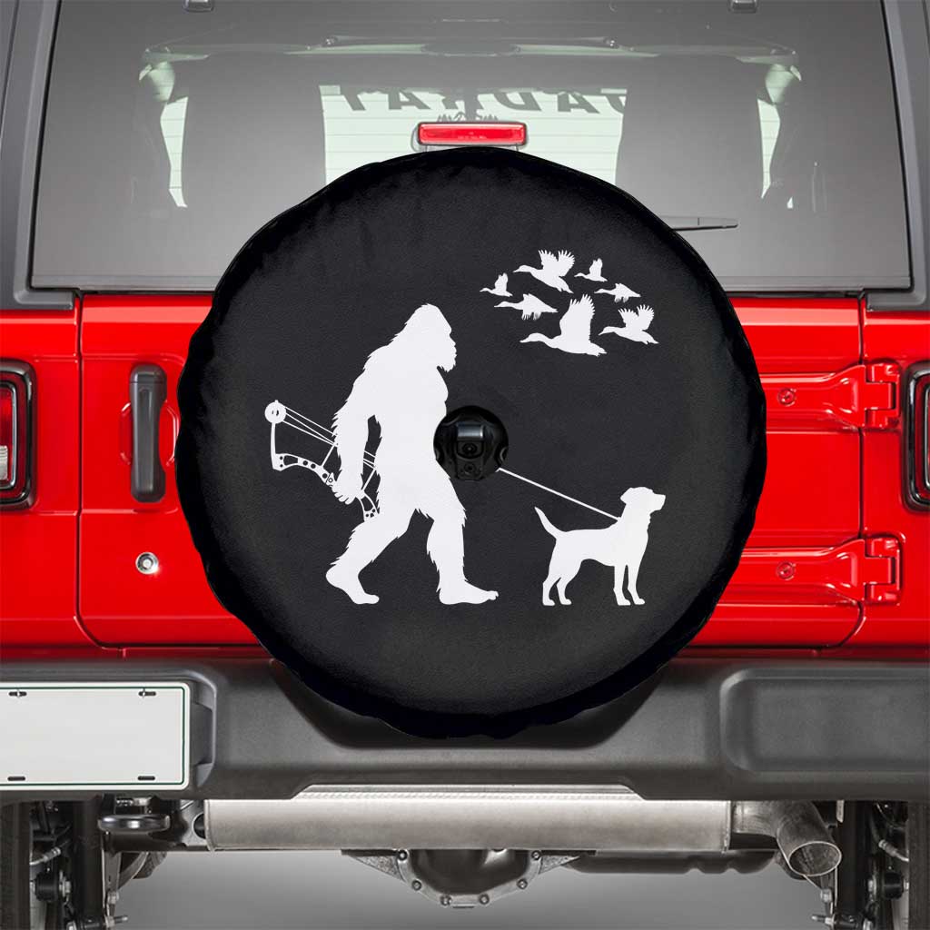 Funny Bow Hunter Spare Tire Cover Bigfoot Walking Labrador Hunting Dog Gift - Wonder Print Shop
