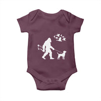 Funny Bow Hunter Baby Onesie Bigfoot Walking Labrador Hunting Dog Gift - Wonder Print Shop