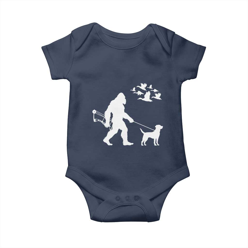 Funny Bow Hunter Baby Onesie Bigfoot Walking Labrador Hunting Dog Gift - Wonder Print Shop