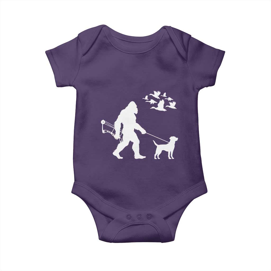Funny Bow Hunter Baby Onesie Bigfoot Walking Labrador Hunting Dog Gift - Wonder Print Shop