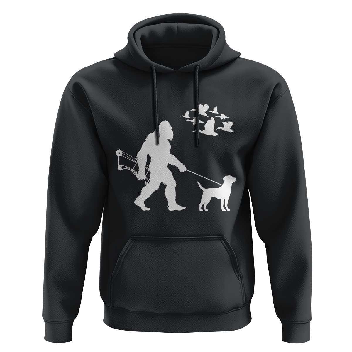 Funny Bow Hunter Hoodie Bigfoot Walking Labrador Hunting Dog Gift - Wonder Print Shop